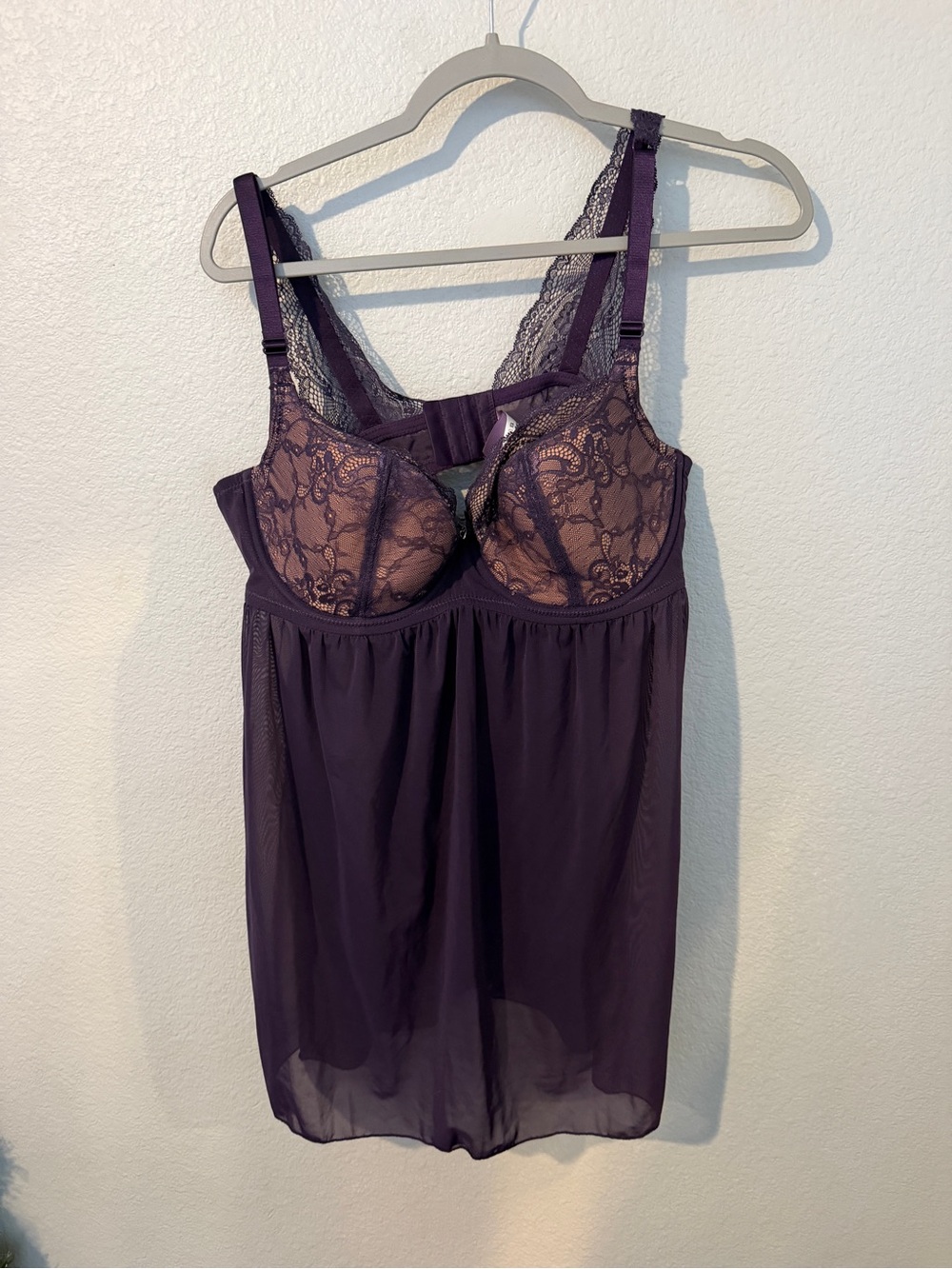 Adore Me Deep Plum Lace Chemise